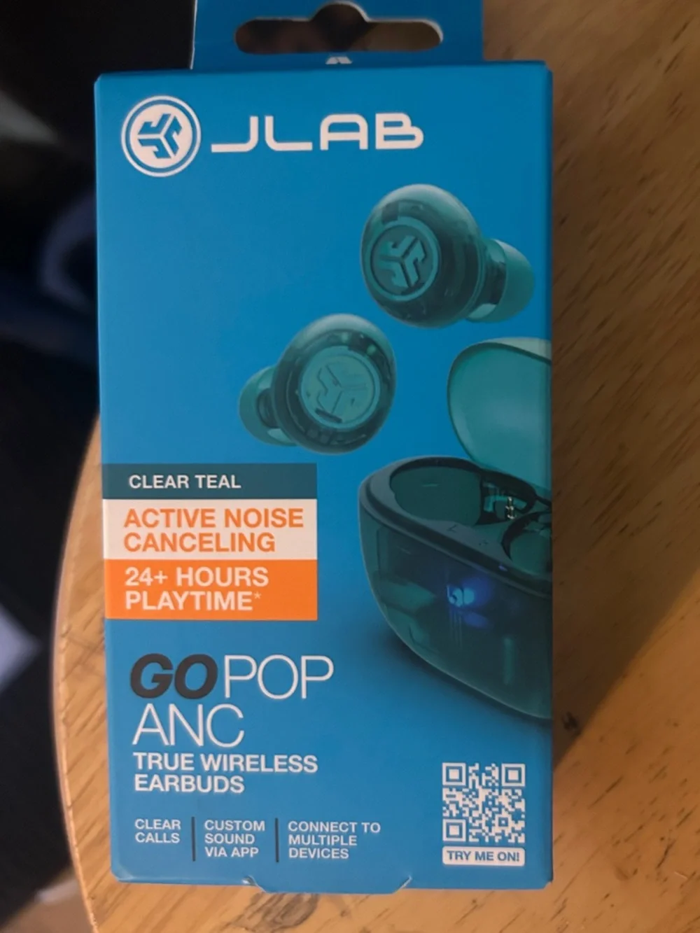 JLab Go Pop ANC True Wireless Earbuds - Clear Teal